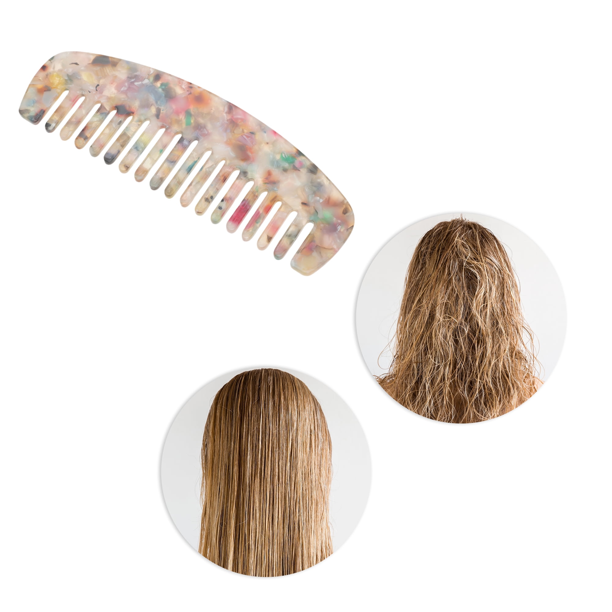 Unique Bargains 1 Pc Marble Hair Comb Designed for Making hair Smooth Multicolored