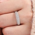 thumbnail image 5 of Wuziwen 3mm Wedding Band for Women 925 Sterling Silver Round Eternity Rings AAAAA Cz Size 9, 5 of 11