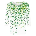 thumbnail image 5 of Camiseta Suelta de Cuello Redondo con Impresión Del Día de San Patricio para las Mujeres Camisetas de Manga 3/4, 5 of 5