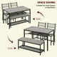 thumbnail image 3 of ChaoLink Juego de mesa para 4, mesa para cocina y 2 sillas con banco de almacenamiento, juego de mesa rectangular de 47.2" con soporte para vino, para espacio pequeño, apartamento, color gris, 3 of 8