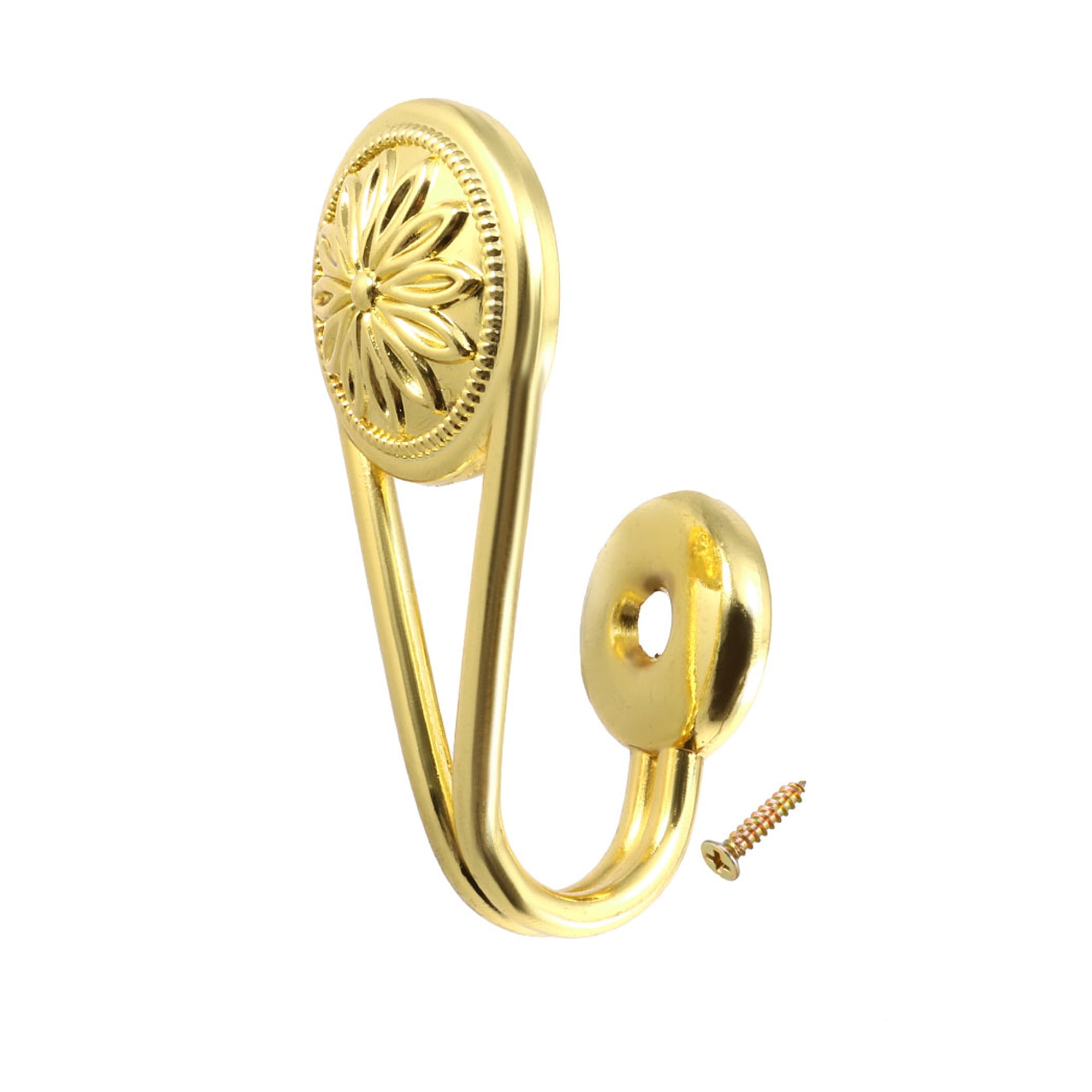 Decorative Curtain Drapery Holdback Wall Mounted Hook for Window Gold