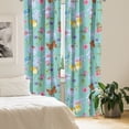thumbnail image 2 of Ambesonne Spring Curtains, Butterflies Dots Flowers Art, Pair of 28"x84", Pale Redwood Seafoam, 2 of 5