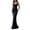 Black, variant on Womens Bodycon Maxi Dress with Corset Style Seam Detail Square Neck Sleeveless Spaghetti Strap Fitted Long Dress White S