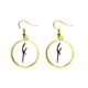 thumbnail image 1 of La inscripción chino Apellido personaje Zuo Ear Dangle Golden Drop Earring Jewelry Mujer Unbranded M, 1 of 3