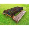thumbnail image 1 of Geometric Outdoor Tablecloth, Modern Design in Rainbow Colors Triangles Retro 80s Like Pattern Image Artwork, Decorative Washable Fabric Picnic Table Cloth, 58 X 84 Inches,Multicolor, by Ambesonne, 1 of 2