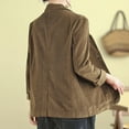 thumbnail image 4 of Black and Friday Deals,Corduroy Blazer Jacket for Women Fall Spring Savings Casual Dressy Suit Jackets 3 Pockets Office Blazer Coats (M, Coffee), 4 of 4