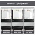 thumbnail image 4 of Lineslife Vanity Table Set with LED Lighted Mirror, Makeup Vanity Desk Dressing Table with 2 Drawers, Cushioned Stool & Storage Shelves for Bedroom Bathroom, Black, 4 of 11