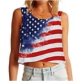 thumbnail image 2 of Jsaierl Womens Independence Day Tank Tops Casual Patriotic USA Flag Graphic Tees Elegant Sleeveless T Shirts Camisole Workout Crewneck Tanks S-XXL, 2 of 6