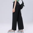 thumbnail image 5 of CPNG Girls Casual Sweatpants Solid Color Straight Leg Elastic Waist Baggy Sweatpants Loose Lightweight Street Style Pants, 5 of 5