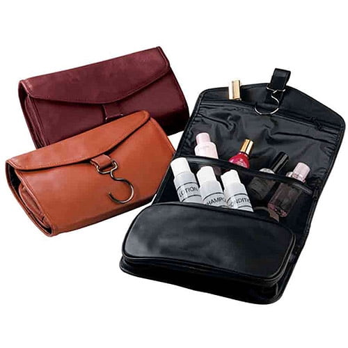 One Size 506-BLACK-8 Black Royce Leather Travel and Grooming Toiletry Kit with Stainless Steel Implements