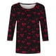 thumbnail image 4 of Xuyuer Valentines Day Lightweight Heart Pattern Tunic Spring Summer Shirts T-Shirts Graphic Tee Tops Womens Casual 3/4 Sleeve Shirts Dressy Round Neck Tops Fashion, 4 of 5