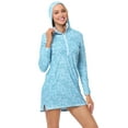 thumbnail image 2 of HDE Women's Swimwear Cover Up Dress Long Sleeve Tunic Teal Paisley XL, 2 of 6