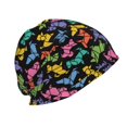 thumbnail image 3 of Pofeuu Colorful Geometric Dog Print Beanie Hat for Men and Women Winter Warm Hats Knit Slouchy Thick Skull Cap, 3 of 7