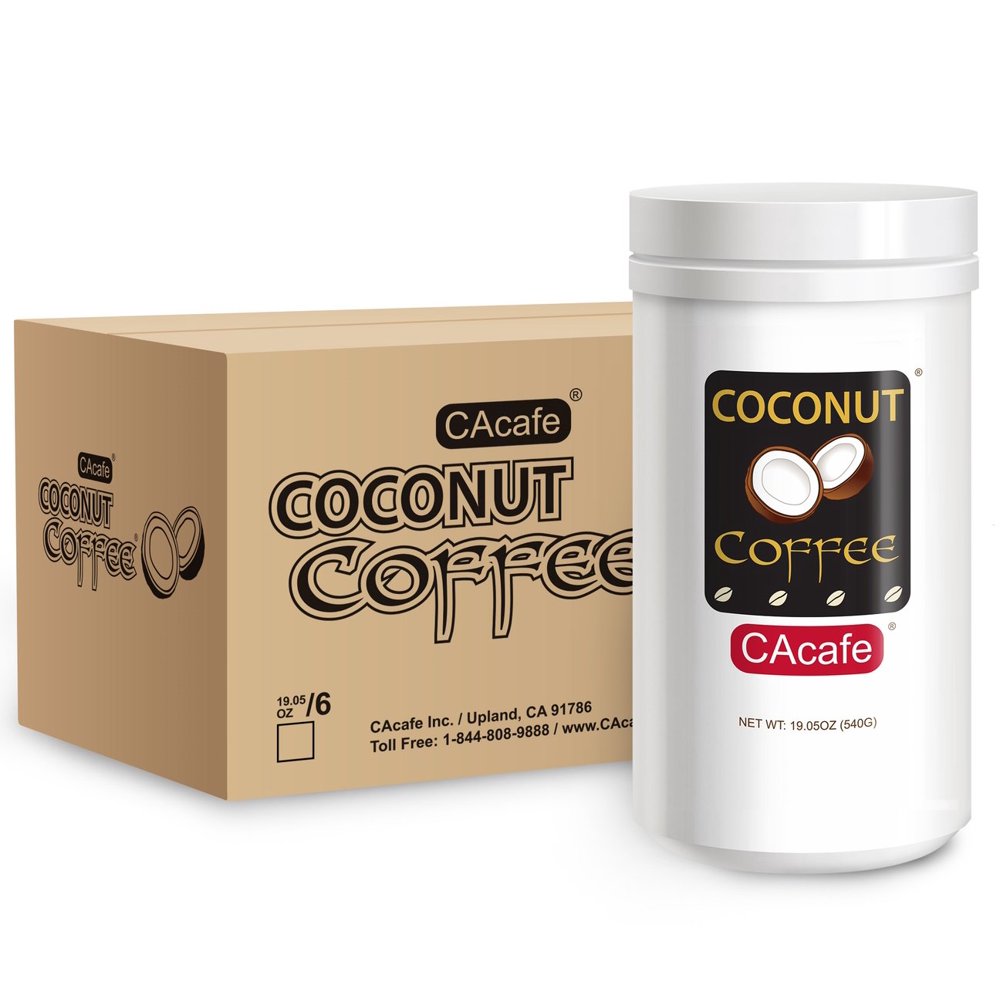 (6 Pack) CAcafe Coconut Medium Roast, Instant Coffee, 19.05 Oz