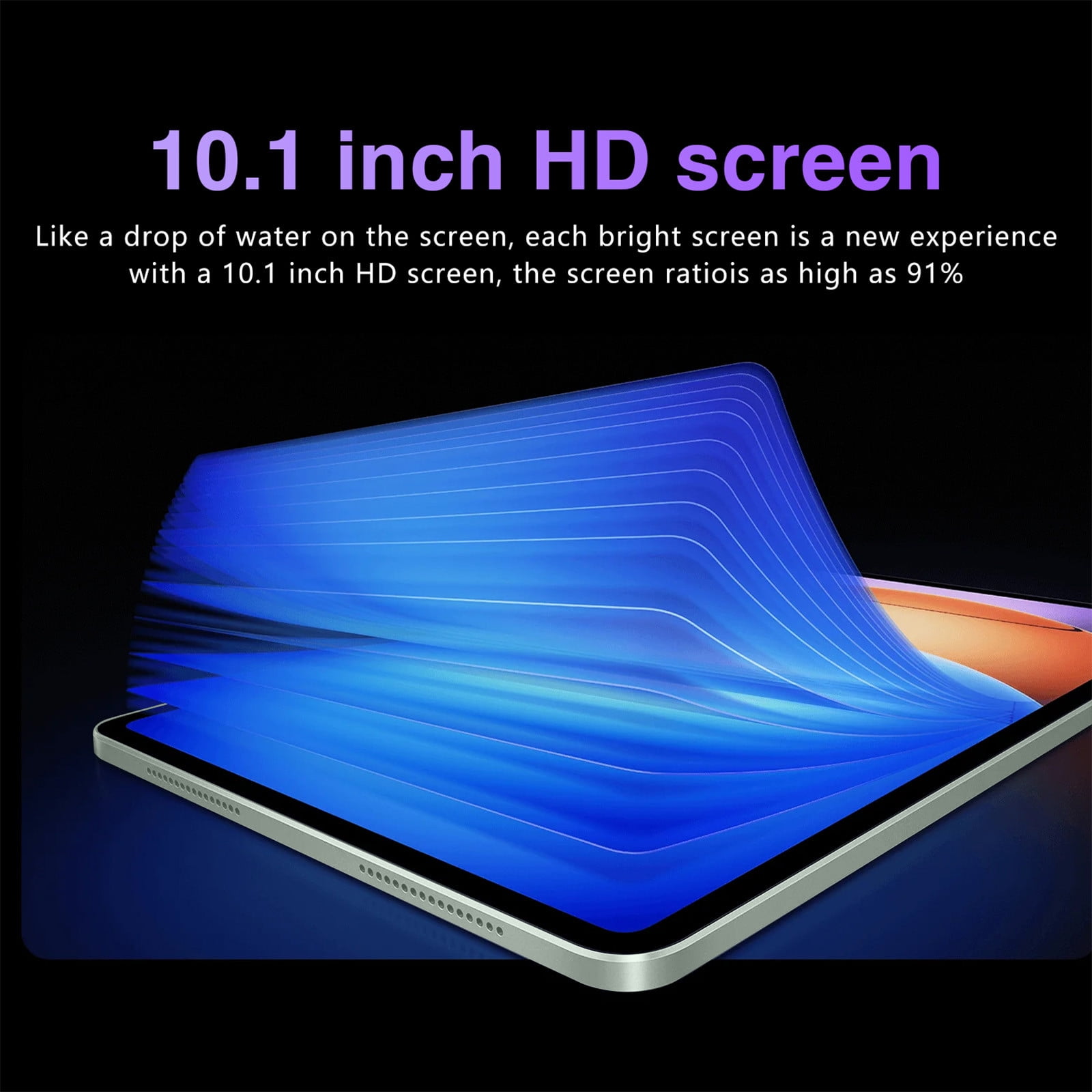 10.1-Inch Android 14 Tablet with Ultra-Thin 2K HD Display, 2GB+32GB, 256GB Expandable, WiFi 7, Bluetooth, Dual SIM, 16MP+32MP Camera, 10000mAh Battery