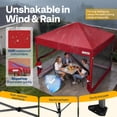 thumbnail image 5 of SPECSTAR 10'x 10' Easy Pop-Up Canopy with Mesh Netting, Instant Outdoor Screened tent with Mosquito Netting, 2 Zipper Doors and Roller Bag for Yard Camping Picnic Party Events, Red, 5 of 9