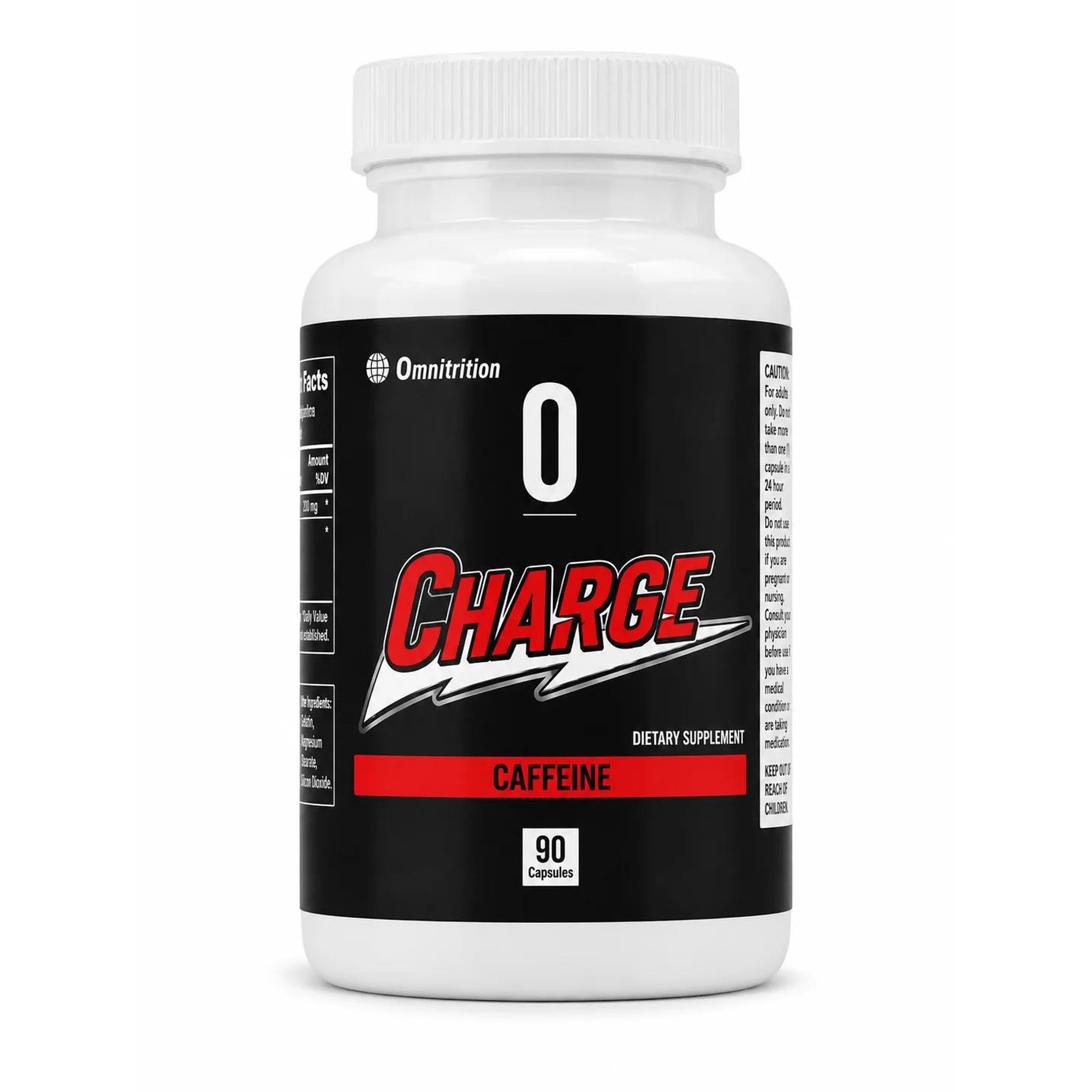 Omnitrition Charge Capsules with Caffeine for Energy Focus Mental Alertness and Appetite Support 120mg Naturally Occurring Caffeine