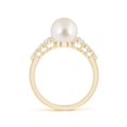 thumbnail image 2 of Angara South Sea Cultured Pearl Ring with Graduated Diamonds in 14K Yellow Gold for Women | June Birthstone Jewelry for Her, 2 of 8