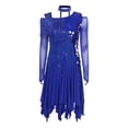 thumbnail image 4 of Haitryli Latin Dance Dress for Women Sequin Tassel Cocktail Dresses Cha Cha Tango Ballroom Dress with Choker Royal Blue M, 4 of 7