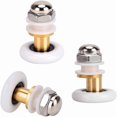 thumbnail image 5 of 8 Pcs Roues de Porte Coulissante de Douche 20 mm Roues à Rouleau en Laiton pour Remplacement Coureurs de Porte en Verre de Douche Coulissante Rouleaux NPTERBL, 5 of 5
