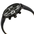 thumbnail image 4 of Men's Swiss Quartz Multifunction Leather Black Strap Watch, 4 of 7