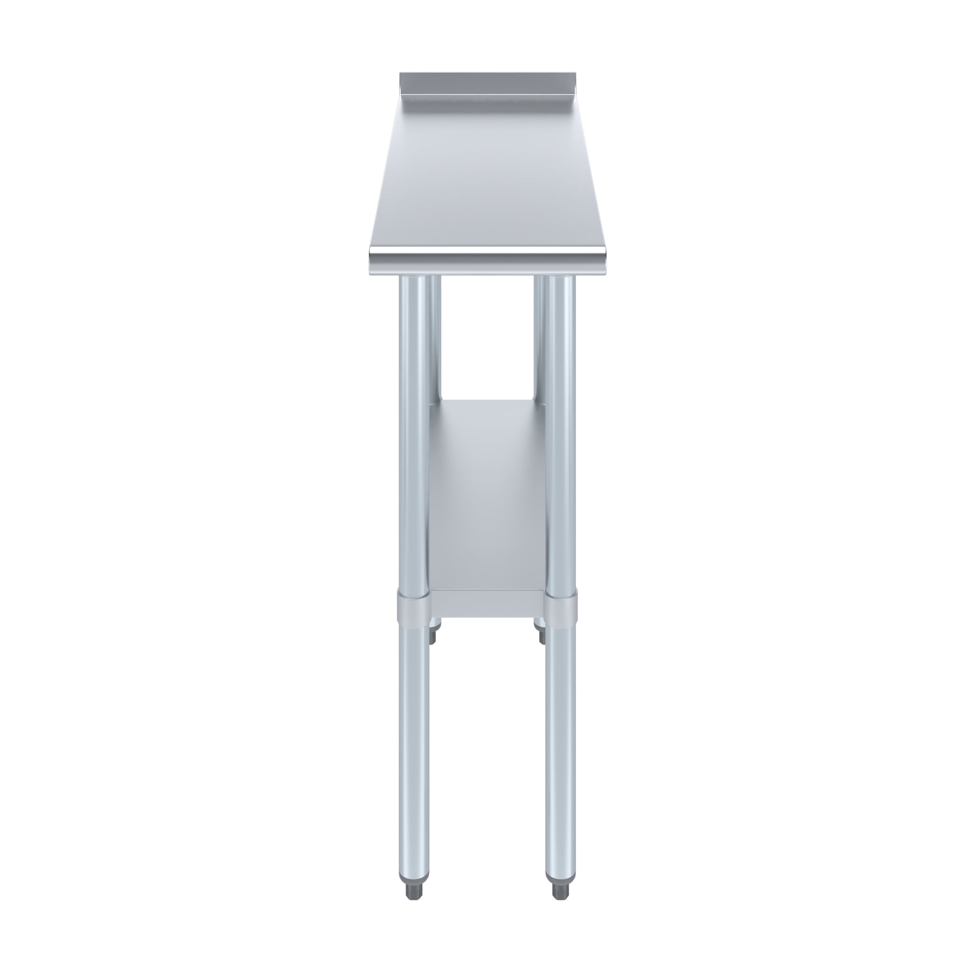 AmGood 30 in. x 12 in. Stainless Steel Work Table, Narrow Filler Table with 1.5 in. Backsplash for Commercial Kitchens