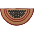 thumbnail image 2 of Americana Red Americana Flooring July Fourth Star Flag Jute Stenciled Star Half Circle Accent Rug, 2 of 3