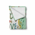 thumbnail image 2 of Live Laugh Love Soft Flannel Fleece Throw Blanket, Ornate Doodle Wreath Words with Flowers Springtime Petals Print, Cozy Plush for Indoor and Outdoor Use, 60" x 80", Multicolor, by Ambesonne, 2 of 6