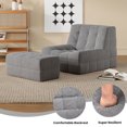 thumbnail image 4 of S-HOME Bean Bag Chair Set with Ottoman in Warm Chocolate Color, High-Density Foam, Perfect for Living Room Comfort，Grey, 4 of 10