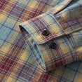 thumbnail image 6 of Dagugfen Shirts for Men Button down Long Sleeve Loose Lightweight Plaid Casual Fishing Shirts Work Shirts, 6 of 6