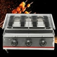 thumbnail image 3 of 3-Burner Gas BBQ Grill, Smokeless LPG Cooking, Adjustable Height, Stainless Steel, Safe and Environmentally Friendly, Ideal for Outdoor Grilling, 3 of 10