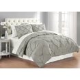 thumbnail image 3 of Swift Home  Modern Pintuck Ultra-Soft Microfiber 3-Piece Bedding Comforter Set blush Full - Queen, 3 of 9