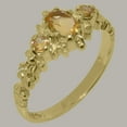 thumbnail image 2 of LBG British Made 10k Yellow Gold Natural Citrine Womens Promise Ring - 33 size options - Size 10.75, 2 of 9