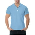 thumbnail image 1 of pstuiky Camisas de manga corta para hombre, Camiseta de manga corta con cuello redondo y botones a la moda para hombre, informal, transpirable y a juego con el color ropa de hombre m, 1 of 5