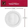 thumbnail image 6 of Posh Setting Elegant Collection White Plastic Disposable Dinnerware Set, Wedding Plastic Dishes For 20 Guests (20 10.25'' Dinner Plates and 20 7.25'' Salad Plates), Fancy Disposable Dinnerware, 6 of 6