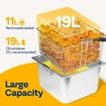 thumbnail image 3 of SPECSTAR 1700W 20 QT Electric Deep Fryer with 11.6 QT Removable Basket, Overheat Protection and Temperature Control for Commercial and Home Use, 3 of 7