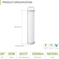 thumbnail image 2 of ASD 36 Inch LED Outdoor & Indoor Wall Mount Light Fixture - Brushed Nickel Modern Wall Sconce Lighting - 30W 120-277V 3000K 4000K 5000K Dimmable Front Door & Patio Exterior Lights - ETL, 2 Pack, 2 of 16