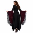 thumbnail image 6 of Witch Costume Women Halloween Costumes 2026 Bat Sleeve Dress Vampire Renaissance Medieval Adult Gothic Dresses White 3XL, 6 of 6
