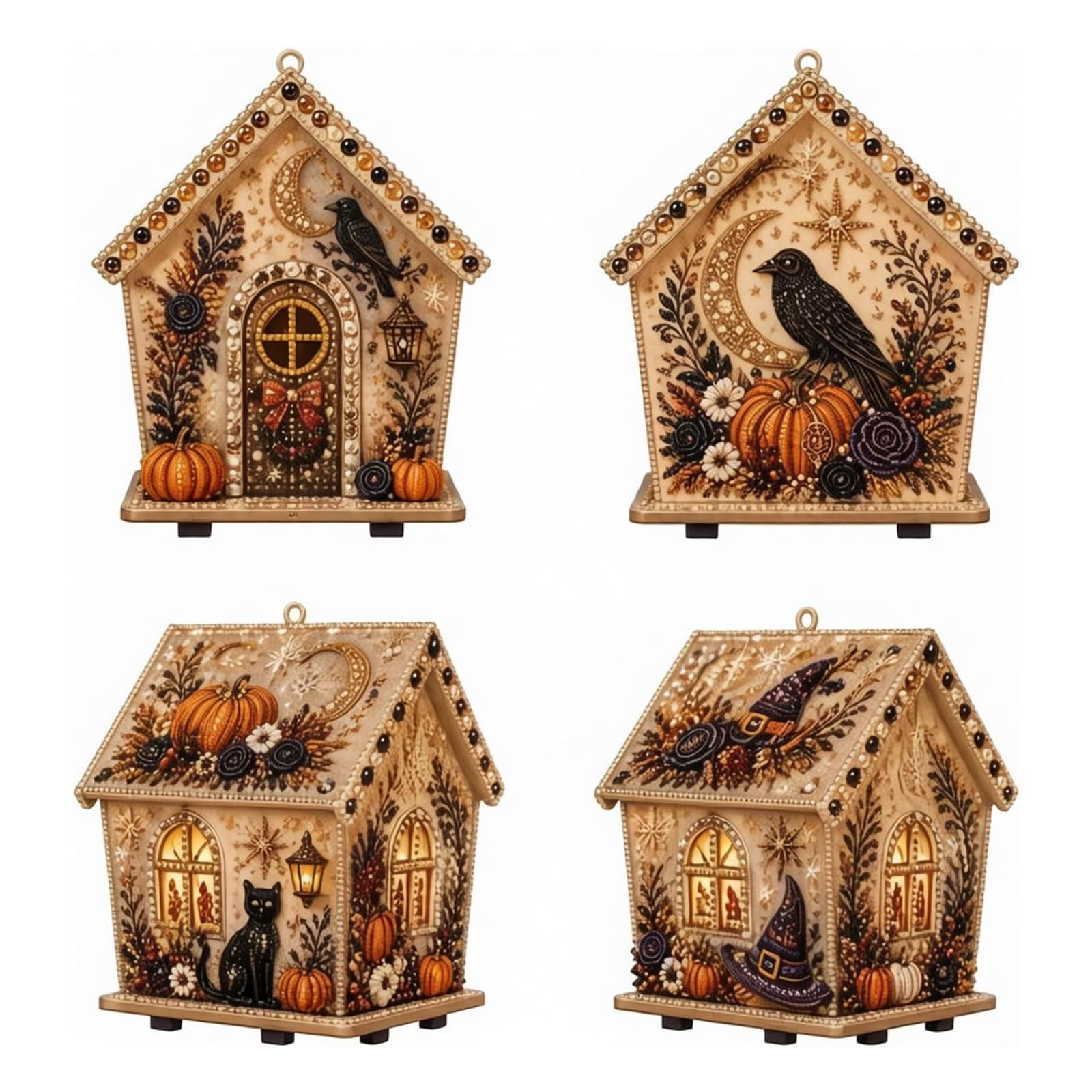Moonlit Wooden Cottage 3D Pearl Art Kit Collection