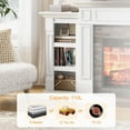 thumbnail image 5 of 70" White Fireplace Mantel with 23" Electric Fireplace and Bookshelves, Wooden Storage Freestanding Heater with Remote Control, 5 of 11