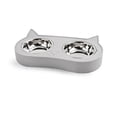 thumbnail image 6 of Vibrant Life 0.95-Cup Silicone and Stainless Steel Cat Double Dinner Pet Bowls, Gray, 6 of 7