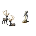 thumbnail image 1 of Escultura De Resina De Alce Y Reno, Colección De Estatuas De Damas Tribales Africanas, Pieza De Arte única Para Mesa, Gabinete, Estudio, Sala De Estar., 1 of 8