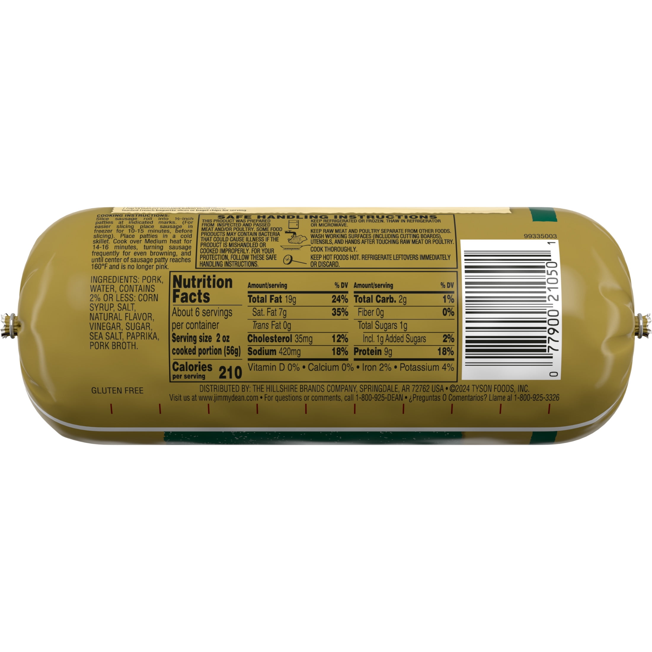 Jimmy Dean Italian Pork Sausage Roll, 16 oz