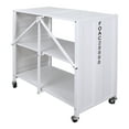 thumbnail image 2 of Furniture of America Maxima Metal Folding Bookcase with Wheels, White, 2 of 5