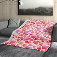 thumbnail image 2 of Valentines Heart Blanket Soft Flannel Lightweight Valentine Red Pin Hearts Throw Blanket Cozy Warm Blankets All Seasons Living Room Decor for Kids Adults Use On Sofa Couch Bed Office 40x50 inch, 2 of 6