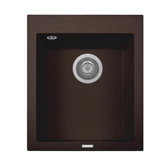 LaToscana ON4110-64UG 16 in. ONE Series Drop-in Quartz Single Bowl Bar Sink in Brown