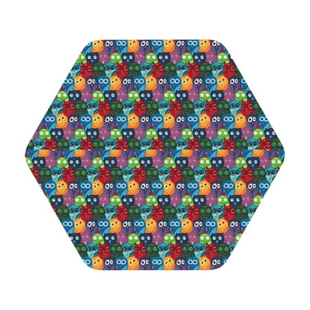 

Zeuib Funny Owls Print Set of 6 Coasters for Drinks Glass & Cups Stain Protection Table Coaster Set Decorative Coffee Cup Coasters Housewarming Gift for Home Decor Hexagon