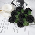 thumbnail image 3 of Morttic Artificial Flowers 25pcs Real Touch Fake Rose with Stems Foam Roses Bulk for DIY Wedding Bouquets Centerpieces Arrangements Party Baby Shower Home Decorations,Black, 3 of 12