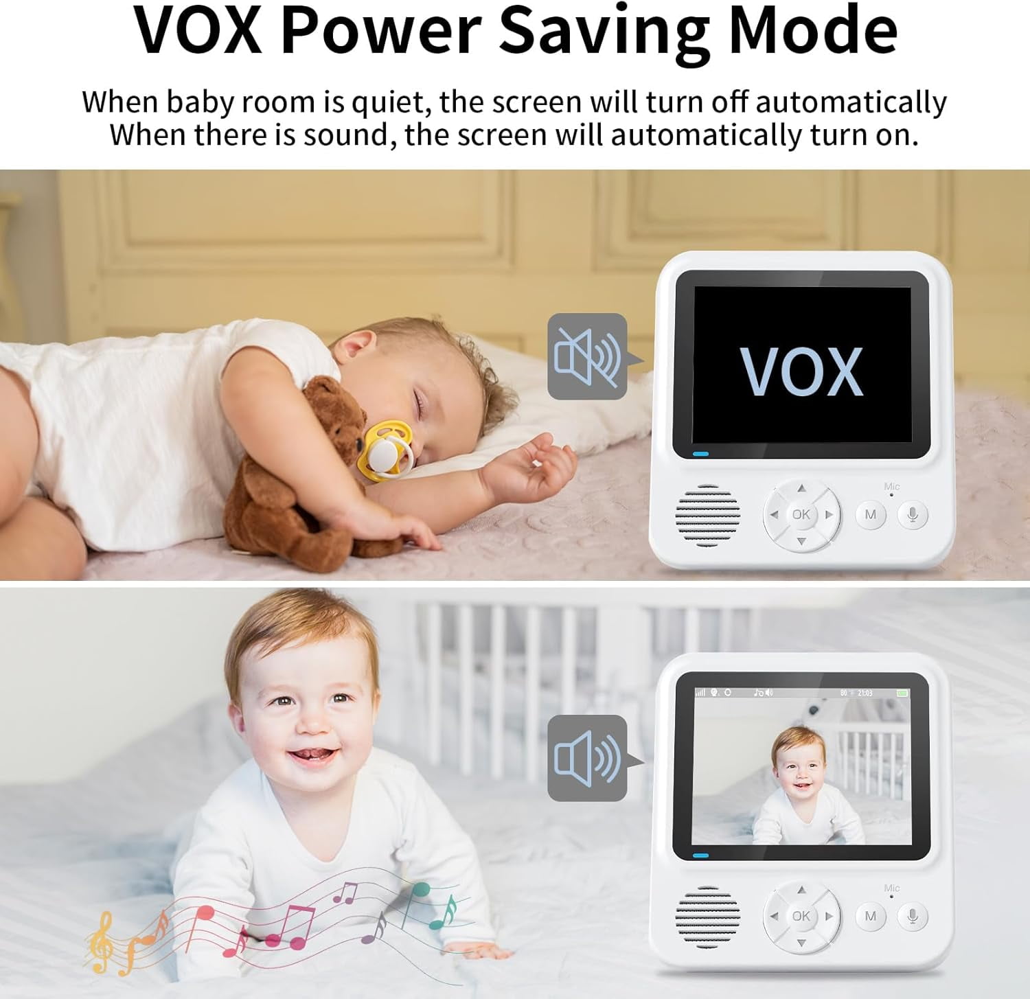 Baby Camera Monitor, Monitor with Camera and Audio, 720P HD Video Baby Monitor Camera, Room Monitors for Elderly Monitor, Caregiver Video Monitor for Elderly Baby Care