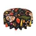thumbnail image 2 of XMXT Waterproof Round Table Cloth, Forest Owl Plant Tablecloth Polyester Table Cover for Home Kitchen Dining Party Room Decor, 60 inches, 2 of 8